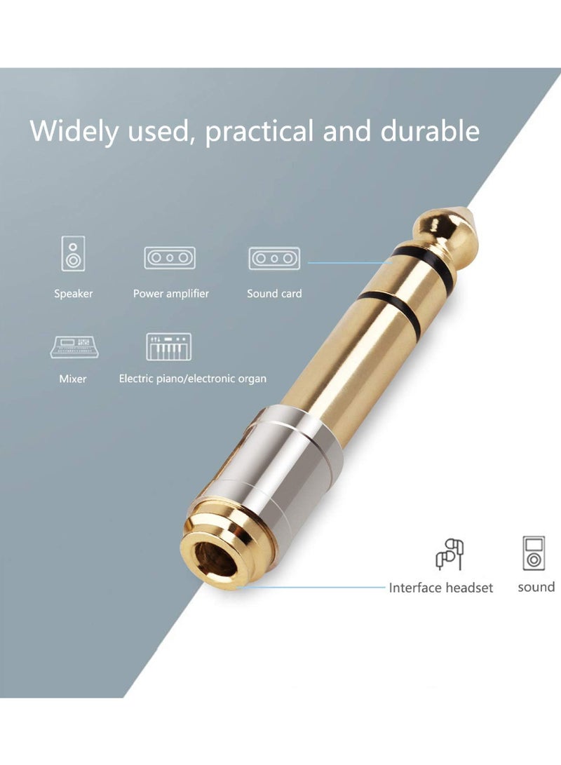 Rock Pow 1/4'' Male to 1/8'' Female Stereo Headphone Adapter 6.35mm to 3.5mm Audio Adapter Pure Copper for Headphone Amplifier Guitar 2 Pack  - Image 5