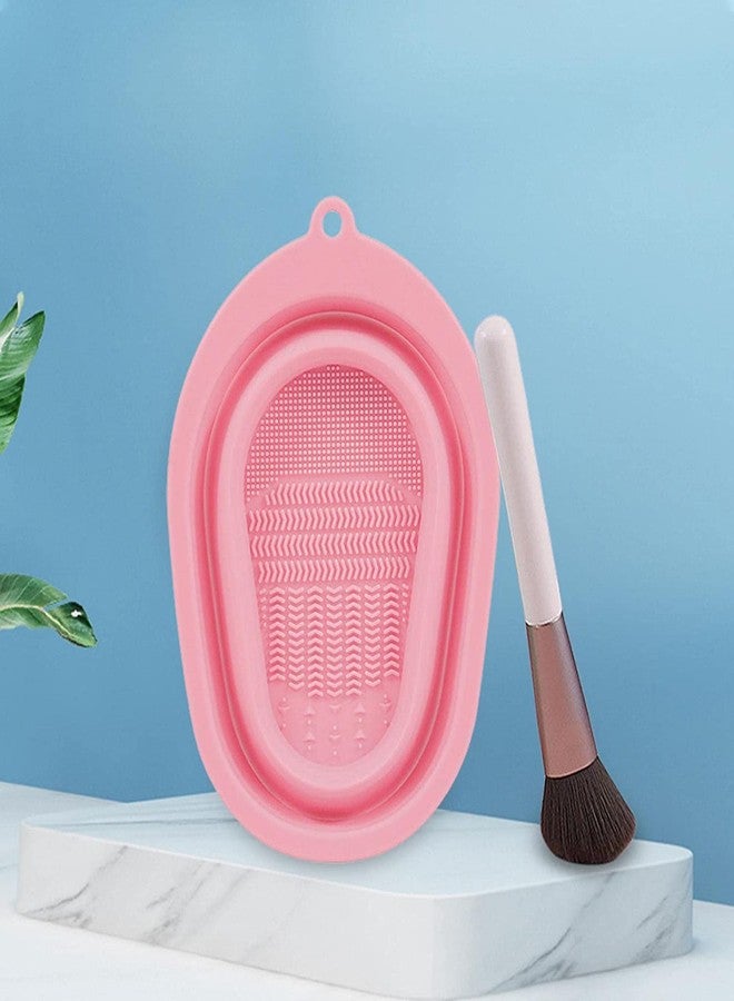 JAGDIV Makeup Brush Cleaning Bowl, Eco Friendly Foldable Portable Makeup Brush Cleaning Pad Convenient Reusable for Travel for Home (1 PCS, multi colour) - Image 1