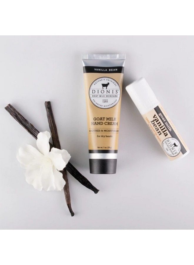 Dionis Goat Milk Skincare Vanilla Bean Scented Hand Cream & Lip Balm Set (1 Oz And .28 Oz) Made In The Usa Crueltyfree And Parabenfree - Image 3