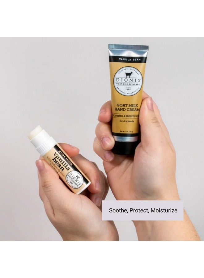 Dionis Goat Milk Skincare Vanilla Bean Scented Hand Cream & Lip Balm Set (1 Oz And .28 Oz) Made In The Usa Crueltyfree And Parabenfree - Image 4