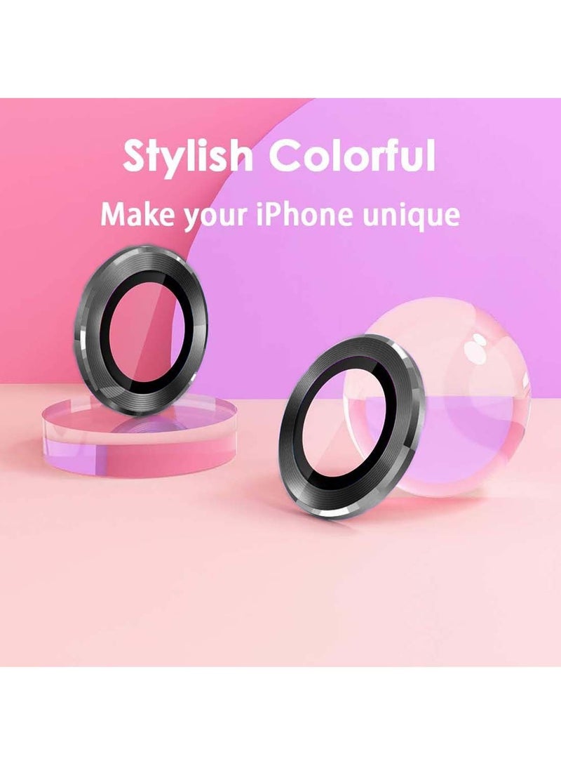 CHAPPELINE Apple iPhone 16 / iPhone 16 Plus 2024 CHAPPELINE Premium Alloy Ring Camera Lens Tempered Glass Protector Shield (MLHICR) - Clear/Black - Image 4