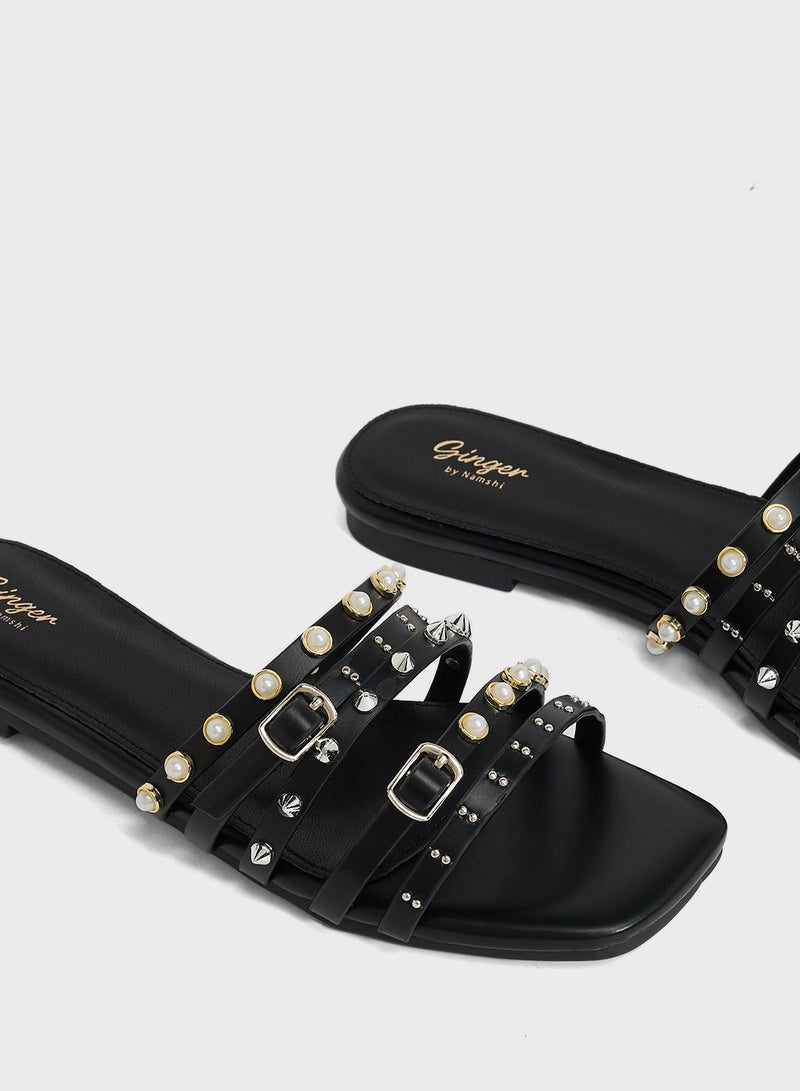 Ginger Studded Flat Sandal  - Image 4