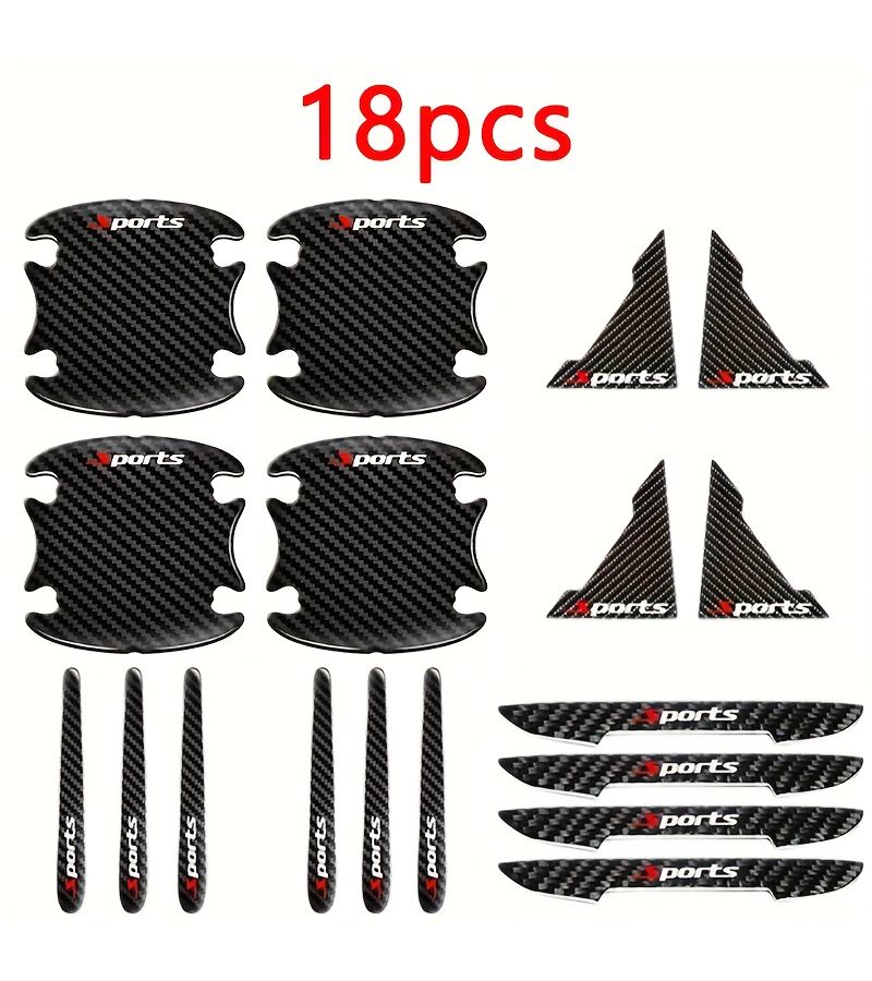 Carbon Fiber 18 Piece Car Exterior Protection Set Door Edge Handle Shield Mirror Cover - Image 3