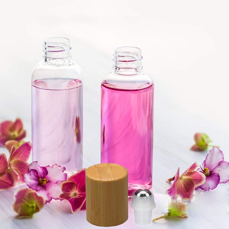 CREATIEE-PRO 12Pcs 10ml Glass Roll On Bottle with Bamboo Lid for Essential Oils, Creatiee Eco-friendly Refillable Clear Perfume Sample Bottles with Stainless Steel Roller Ball - Portable & Practicalâ€¦ - Image 4