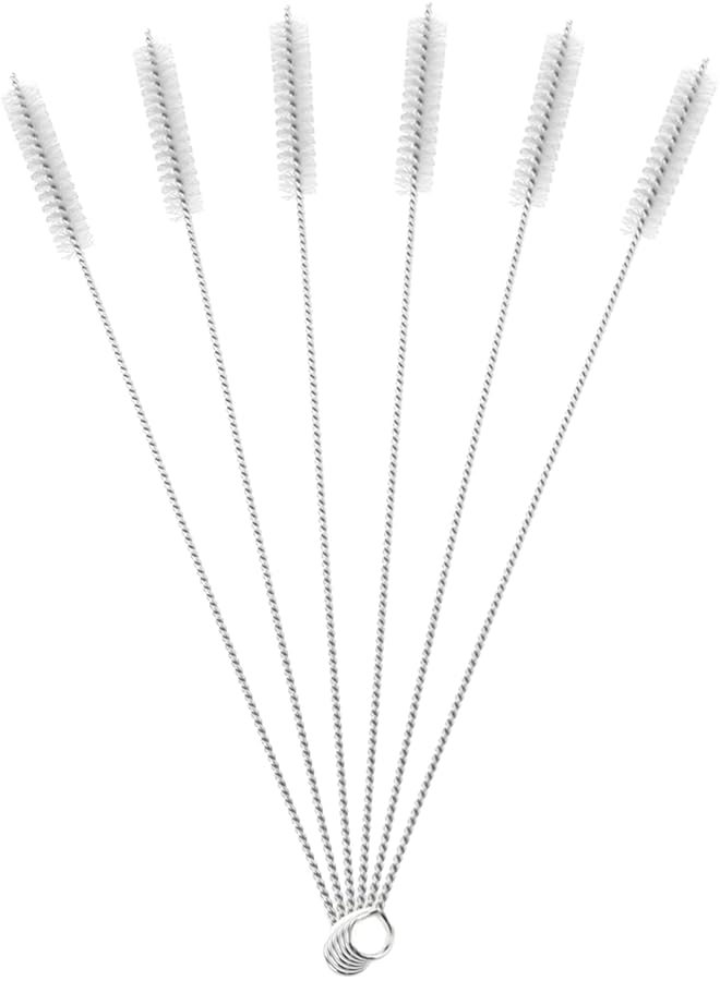 promass Long Straw Cleaner Brushes, Nylon Bristles Stainless Steel Handle Pipe Tube Cleaner -3/8"(10mm) Diameter x 9.5"(240mm) Long- 6 Piece Value Pack - Image 1