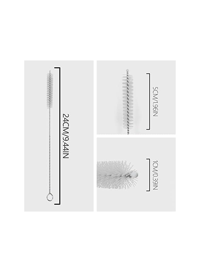 promass Long Straw Cleaner Brushes, Nylon Bristles Stainless Steel Handle Pipe Tube Cleaner -3/8"(10mm) Diameter x 9.5"(240mm) Long- 6 Piece Value Pack - Image 2