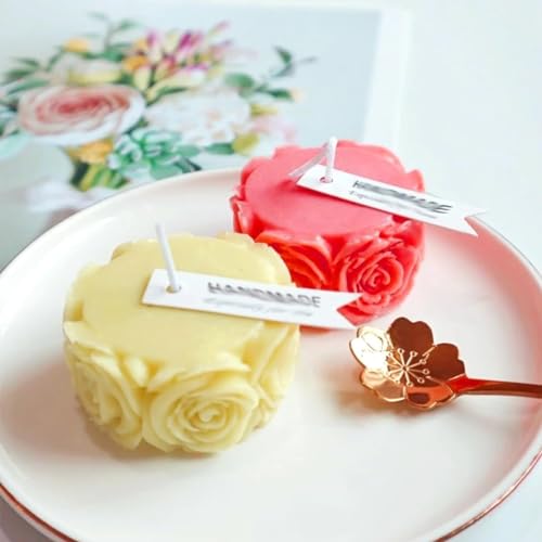 Skytail Rose Flower Column Candle Molds Valentine's Day Cylinder Resin Casting Mold for Candle Making Resin Casting Silicone Mold for DIY Candle Making Polymer Clay Craft Plaster - Image 5