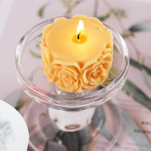 Skytail Rose Flower Column Candle Molds Valentine's Day Cylinder Resin Casting Mold for Candle Making Resin Casting Silicone Mold for DIY Candle Making Polymer Clay Craft Plaster - Image 4