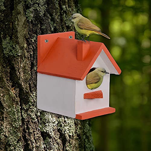 Cket Bird House Nest Box Breeding House for Sparrow, Budgies and Finches Eco Friendly Pure Wooden for Garden Balcony Hanging 02 (Pack of 3) - Image 3