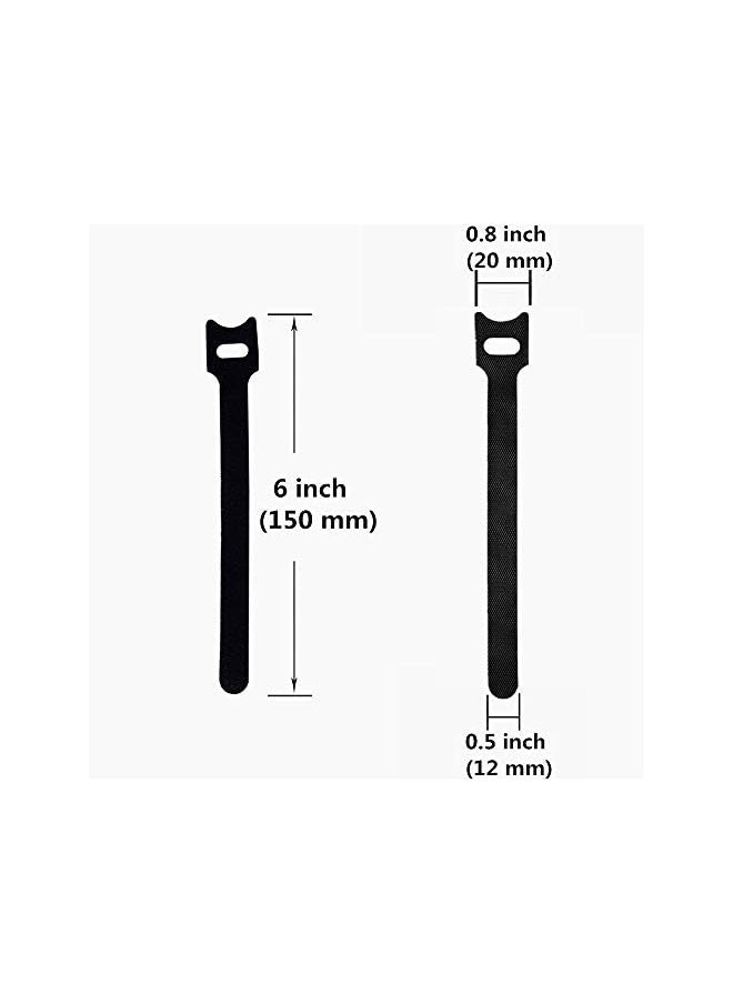 SHOWAY - Reusable Cable Ties, 50 pcs Reusable Cable Organizer, Fastening Cord Wraps, Adjustable Cable Strap Hook and Loop Cord Ties, Under Desk Charging or Data Cables Management - Image 1