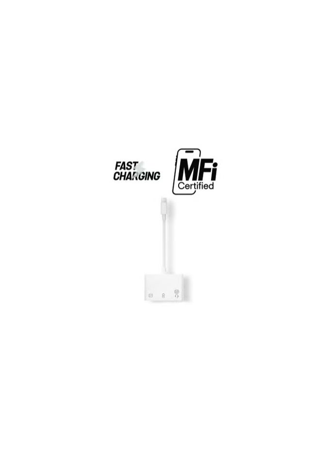 CATANES - Dual 3.5mm Aux Audio Headphone Adapter with Charge Port 3 in 1 OTG Splitter Live Converter - Image 1