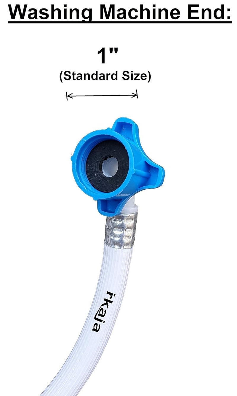 IRKAJA Irkaja 3 Meter Front or Top Load Fully Automatic Washing Machine Inlet Hose Pipe With Two Type Tap Adapters 3m With Two Type Tap Adapters MilkyWhite - Image 4