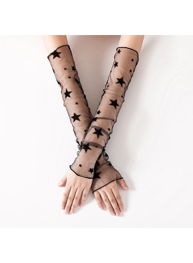 Women's Sexy Sheer Fingerless Gloves Mesh Tulle Super Long Gloves Opera Costume Prom Wedding Party Dance Etc Accessories - Image 1