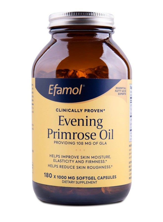 Flora Efamol Pure Evening Primrose Oil - Natural Skin Supplement - Aids with Skin Firmness, Hydration, Wrinkles & Smoothness - with Omega-6 GLA - 180 Softgels - Image 1