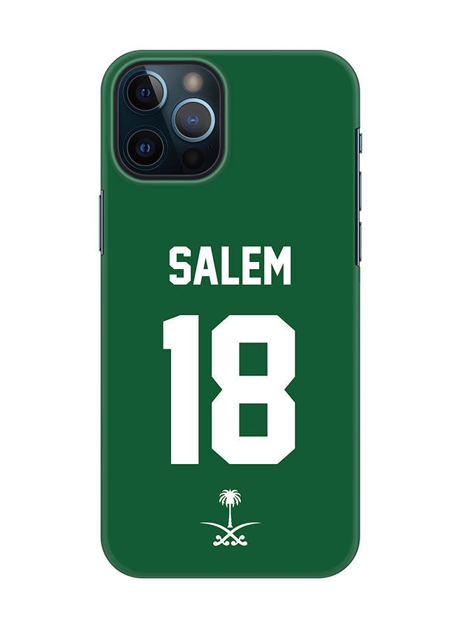 Stylizedd Slim Cover for Apple iPhone 12 Pro Max Case Snap Classic Series Mobile Cover Hard PC Shield Matte Finish Print -Saudi Arabia-Player-Salem - Image 1