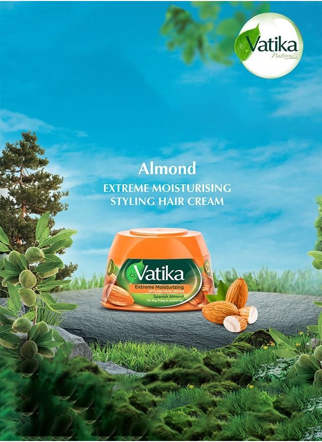 Vatika Naturals - Vatika Naturals Extreme Moisturizing Style Hair Cream | Enriched with Spanish Almond | For Dry and Frizzy Hair - 140ml - Image 1