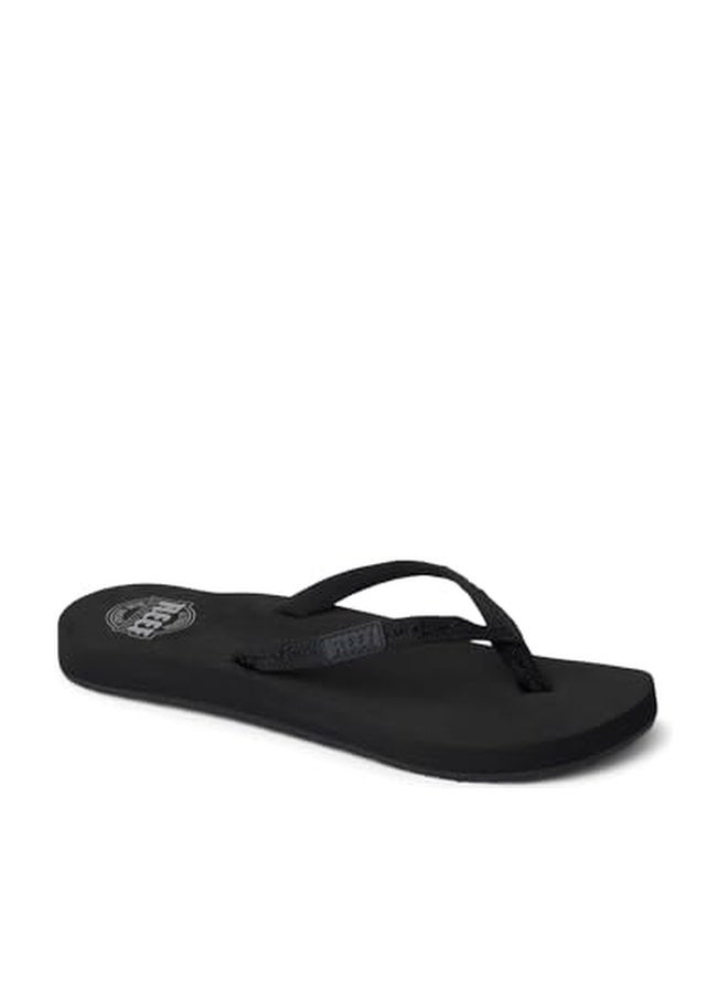 Reef Ginger Womens Beach Flip Flop, Soft Woven Strap Made From 100% Recycled PET, Black/Black, 11 - Image 1