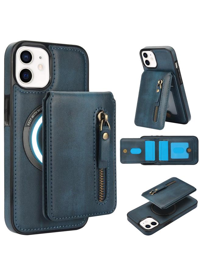 S-TOP Case For iPhone 11 Zipper Wallet Split MagSafe Leather Back Phone Case - Image 1