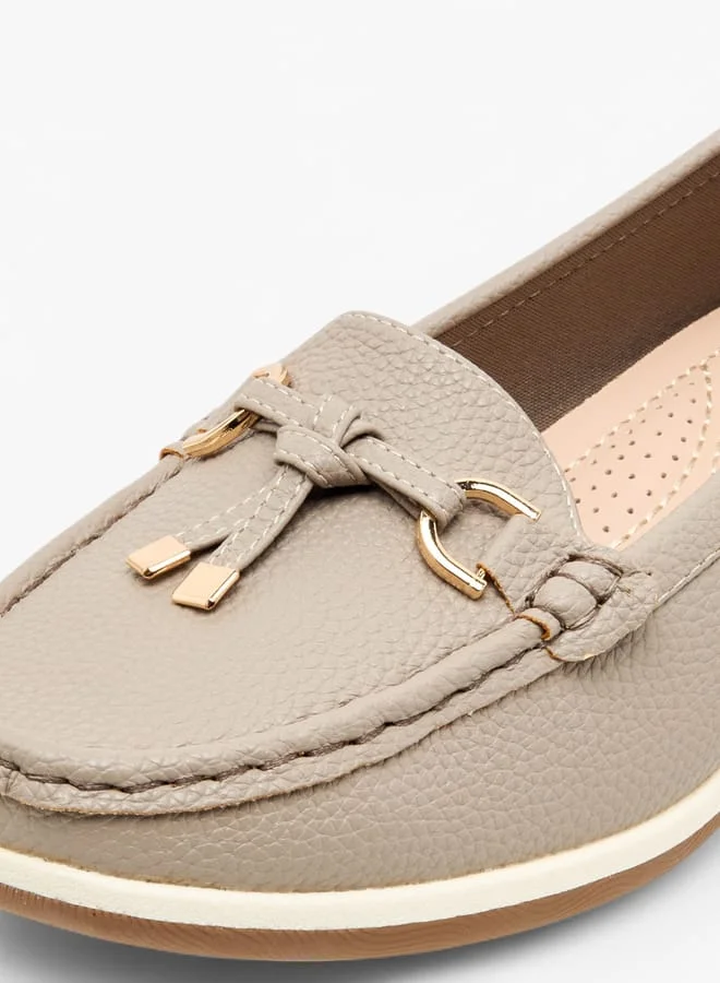 Le Confort Women Textured Slip-On Loafers with Tassel and Wedge Heel