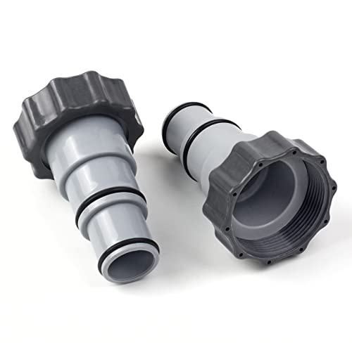 Dimakung Pool Hose Adapter A with Collar for Intex Threaded Connection Pump, Converts 1.5 & 1.25-inch Hoses (2 Pack - Image 1