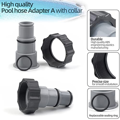 Dimakung Pool Hose Adapter A with Collar for Intex Threaded Connection Pump, Converts 1.5 & 1.25-inch Hoses (2 Pack - Image 5