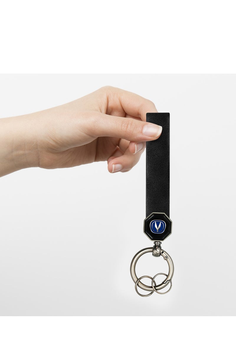 Leather Car Keychain 12.5cm with 360° Swivel Metal Ring, Double Screw Lock, Soft Leather Strap – Durable and Stylish Key Holder for Car Keys, Home Keys, Bags, Backpacks – Wear-Resistant & Anti-Fade Design - Image 3
