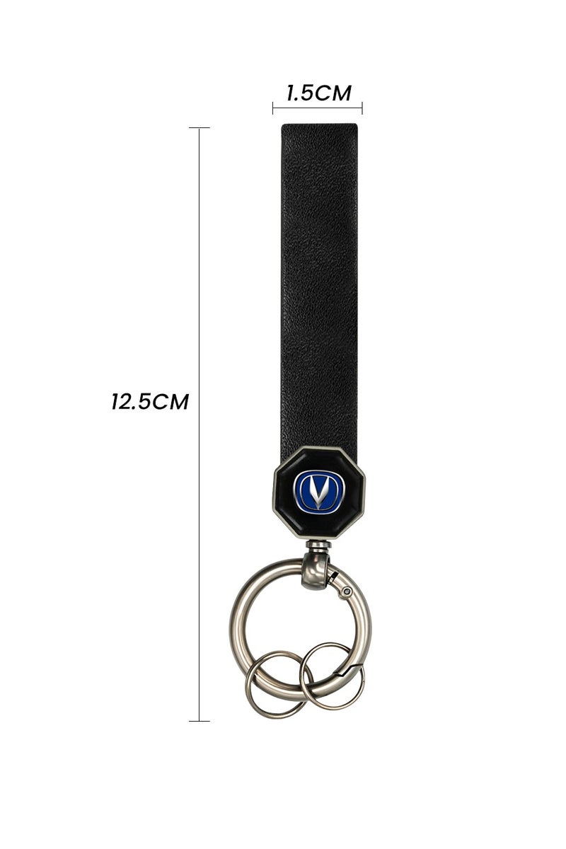 Leather Car Keychain 12.5cm with 360° Swivel Metal Ring, Double Screw Lock, Soft Leather Strap – Durable and Stylish Key Holder for Car Keys, Home Keys, Bags, Backpacks – Wear-Resistant & Anti-Fade Design - Image 4