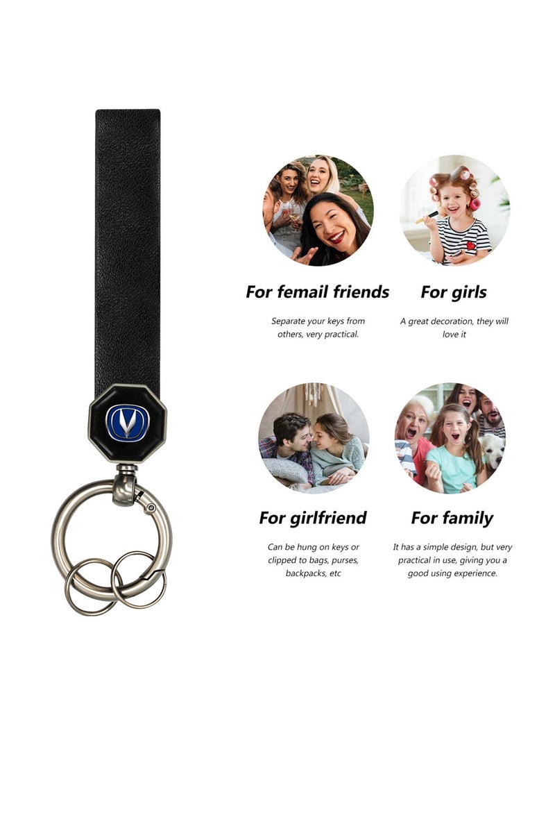 Leather Car Keychain 12.5cm with 360° Swivel Metal Ring, Double Screw Lock, Soft Leather Strap – Durable and Stylish Key Holder for Car Keys, Home Keys, Bags, Backpacks – Wear-Resistant & Anti-Fade Design - Image 5