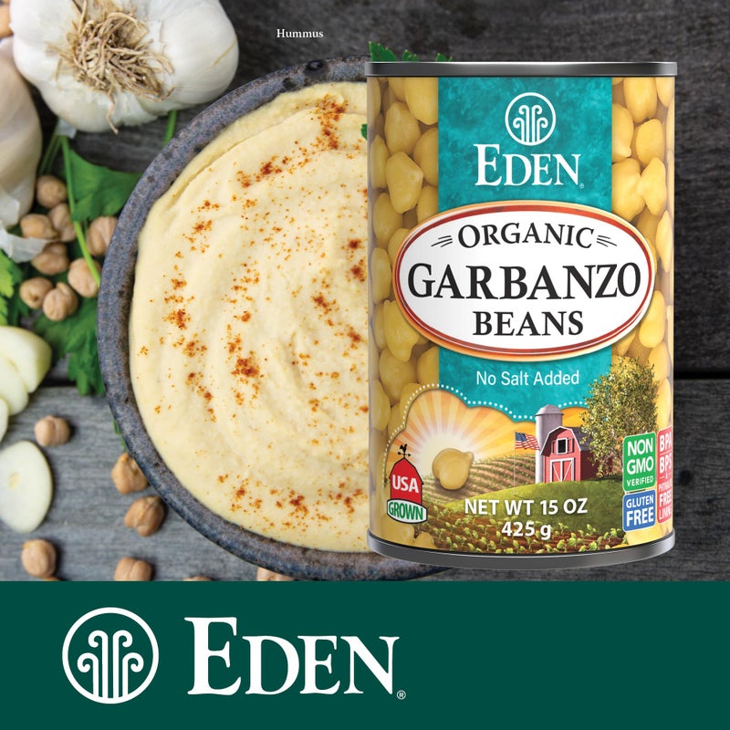 Eden Organic Garbanzo Beans, Chickpeas, 15 oz Can (12-Pack Case), No Salt Added, Non-GMO, Gluten Free, Vegan, Kosher, U.S. Grown, Heat and Serve, Macrobiotic - Image 5