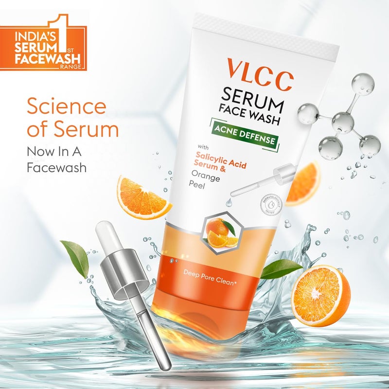 VLCC Serum Facewash - 50ml | with Salicylic Acid Serum to Unclog Pores & Orange Peel for Deep Pore Cleansing Skin and Gently Exfoliates | Dermatologically Tested - Image 2