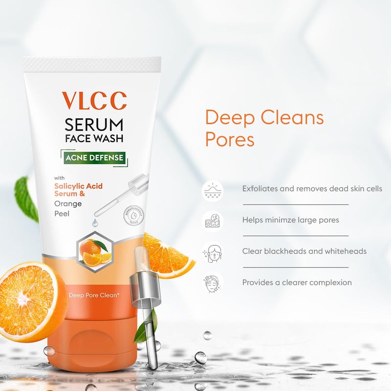 VLCC Serum Facewash - 50ml | with Salicylic Acid Serum to Unclog Pores & Orange Peel for Deep Pore Cleansing Skin and Gently Exfoliates | Dermatologically Tested - Image 4