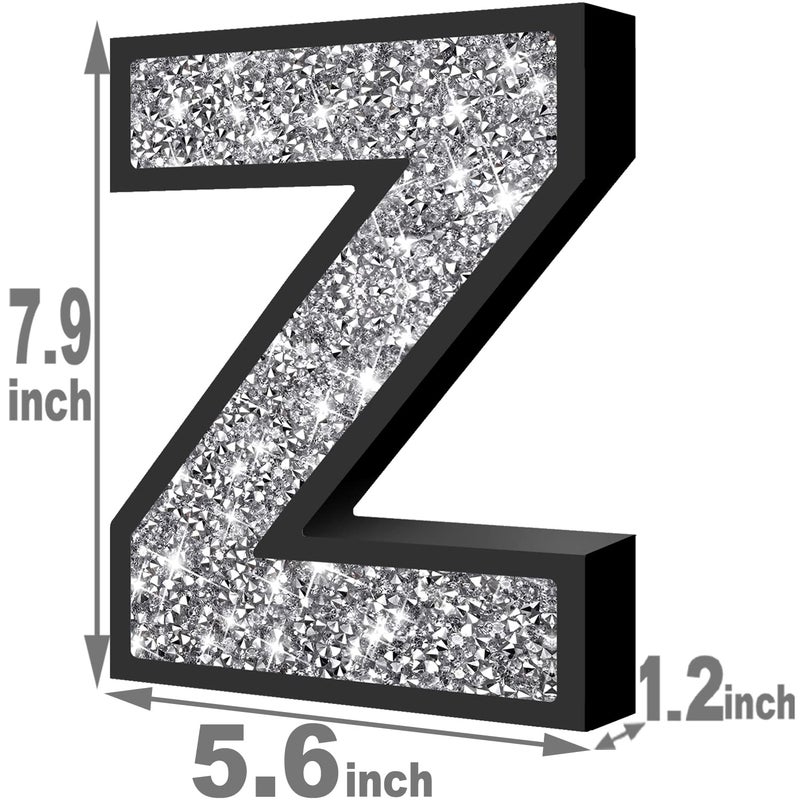 XIHACTY Letters Signs for Home D?cor Crystal Crushed Diamond Accent Sign for Wall Decor  Black DIY Custom Capital Letters for a Decoration on Bar  Desk  Dresser  Party Birthday  Wedding.(Z) - Image 5