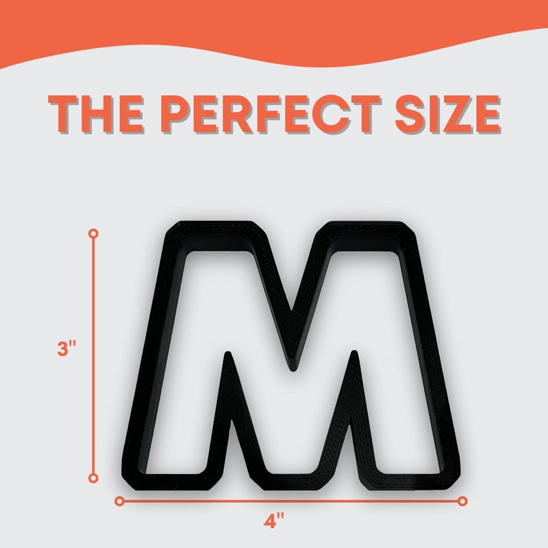 Bundle of Fun M Capital Block Letter Cookie Cutter with Easy to Push Design (3.5 inch) - Image 2