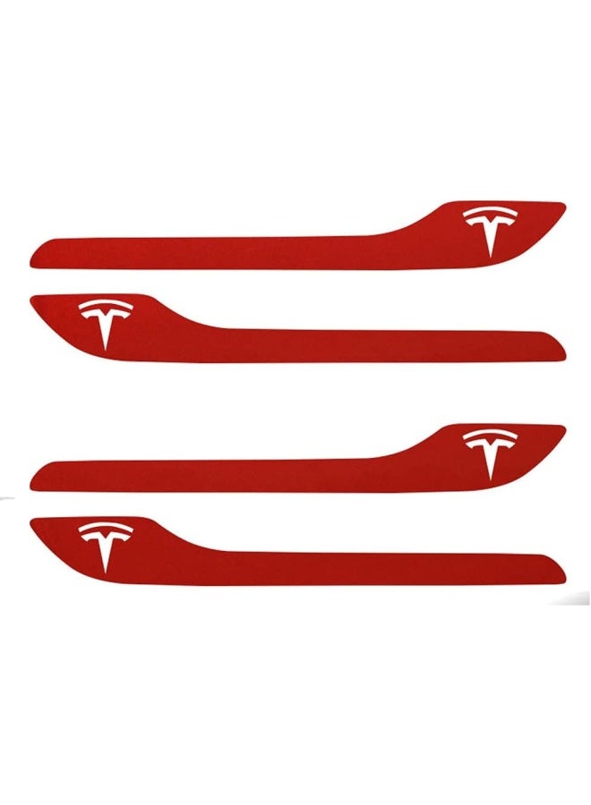 Ipg For Tesla Model 3 / Model Y Door Handle Decal Sticker Wrap Kit (Set Of 4) With Tesla Logo (Pearl Red Multi-Coat) - Image 1