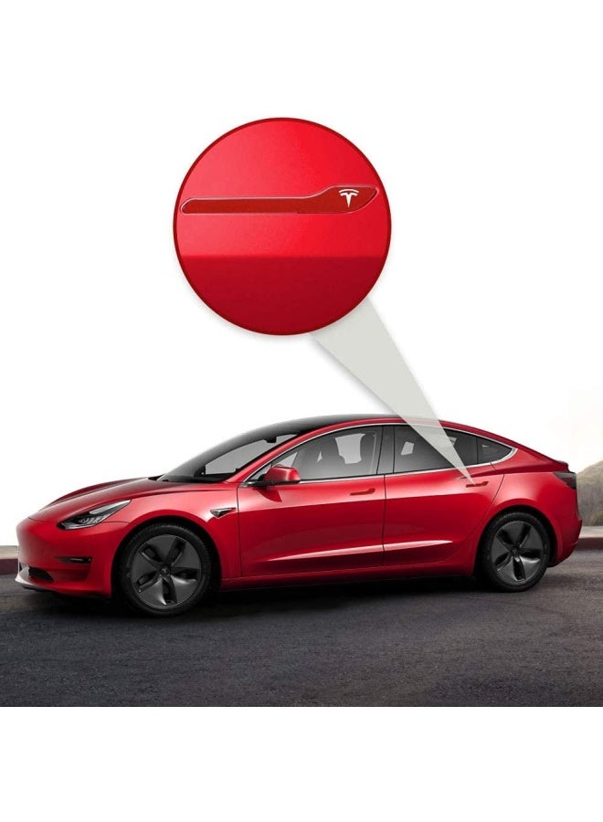 Ipg For Tesla Model 3 / Model Y Door Handle Decal Sticker Wrap Kit (Set Of 4) With Tesla Logo (Pearl Red Multi-Coat) - Image 5
