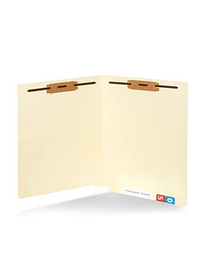 Blue Summit Supplies مجلدات ملفات مانيل الثقيلة مع علامات نهاية معززة وقص مستقيم مع 2 مشبك، مجلدات ملفات طبية قياسية بحجم رسالة مانيل، 50 حزمة - Image 1