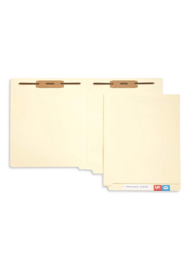 Blue Summit Supplies مجلدات ملفات مانيل الثقيلة مع علامات نهاية معززة وقص مستقيم مع 2 مشبك، مجلدات ملفات طبية قياسية بحجم رسالة مانيل، 50 حزمة - Image 5