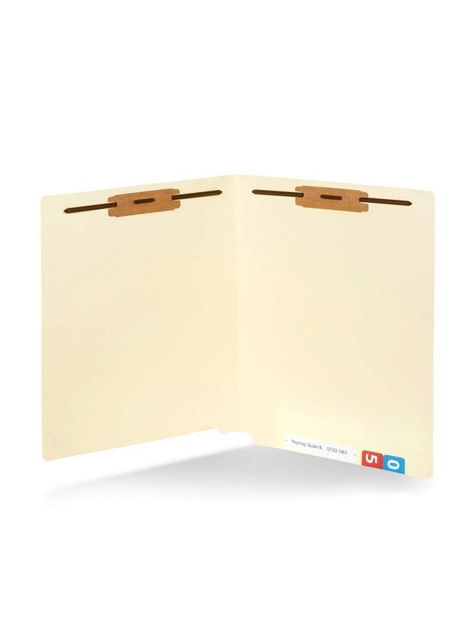 Blue Summit Supplies مجلدات ملفات مانيل الثقيلة مع علامات نهاية معززة وقص مستقيم مع 2 مشبك، مجلدات ملفات طبية قياسية بحجم رسالة مانيل، 50 حزمة - Image 2