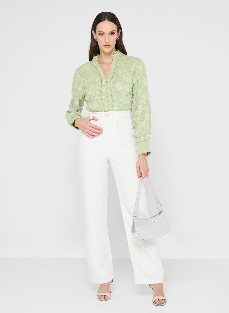 ELLA Button Down Shirt With Embellishment - Image 4