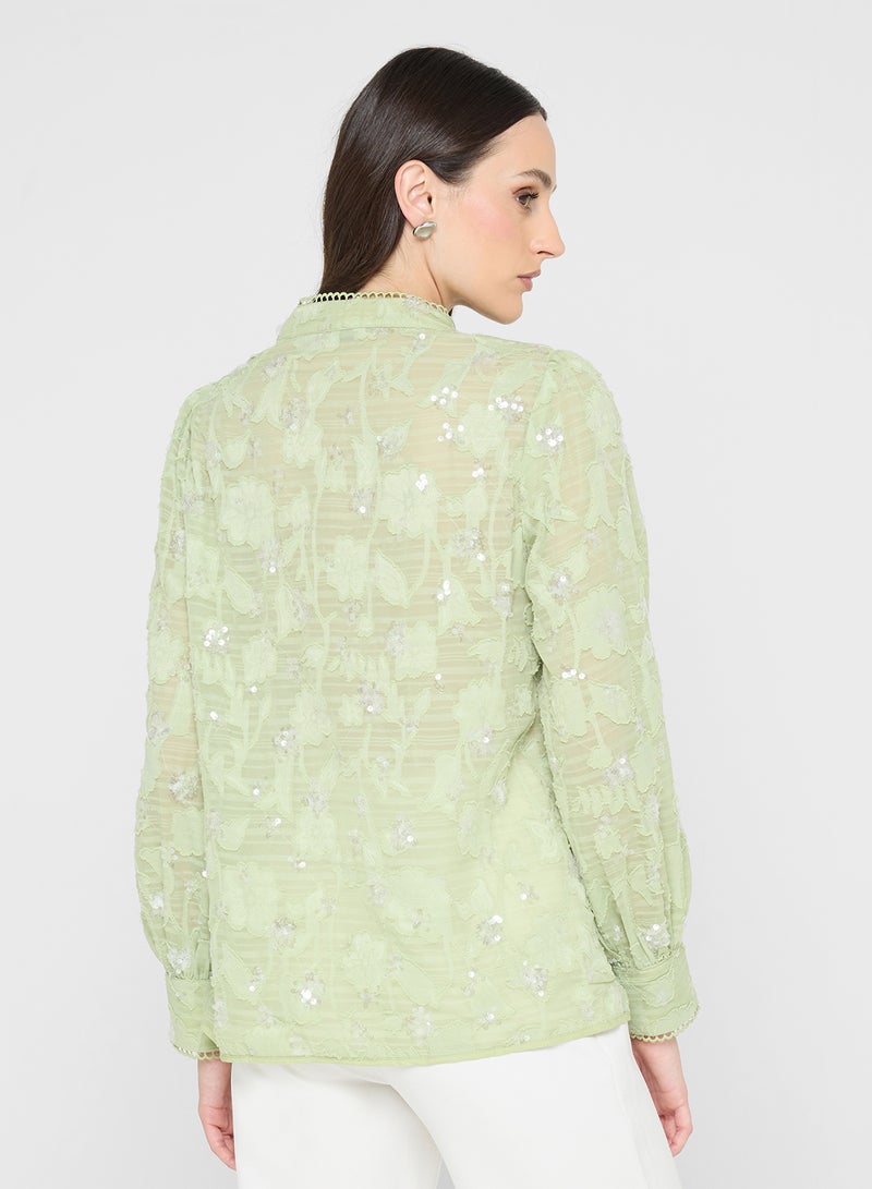 ELLA Button Down Shirt With Embellishment - Image 2
