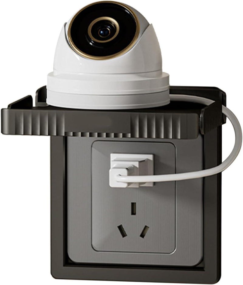 Black Socket Storage Rack – 2 Pieces, Adhesive, for Power Strip, Wall Mount