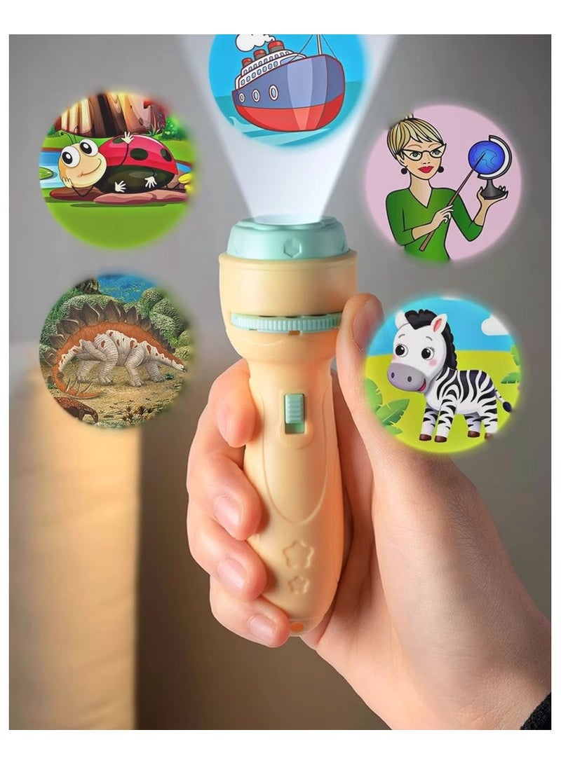 Cartoon Kids Projection Flashlight | Pink Mini Projector | 80 Image Slides | Educational Toy for Baby & Toddler | Handheld Toy Projector | Gift for Kids | Early Learning Night Light | Space, Animals, Food, Numbers & More | Market Stall Toy | Gift Box Packaging | 11.5*3.8 cm  - Image 4