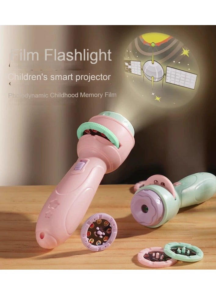 Cartoon Kids Projection Flashlight | Pink Mini Projector | 80 Image Slides | Educational Toy for Baby & Toddler | Handheld Toy Projector | Gift for Kids | Early Learning Night Light | Space, Animals, Food, Numbers & More | Market Stall Toy | Gift Box Packaging | 11.5*3.8 cm  - Image 5