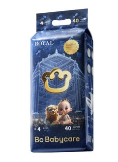 Babycare Babycare - Royal Baby Diapers, Size 4 (9–14 Kg), 40 Pieces, BPA-Free, Non-Toxic, Soft and Breathable, Ultra-Absorbent, Leak-Proof, Hypoallergenic, Gentle on Baby Skin, Secure Fit, Comfortable for Movement, Ideal for Daily and Overnight Use, Dermatologist-Tested, Safe for Infants  - Image 1