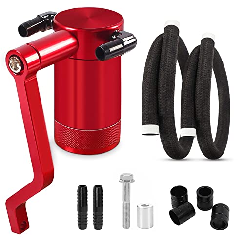 BOMLING 6.4L Billet Oil Catch Can Kit W/ New 5.7 HEMI Z-Bracket Technology Compatible with 2011-2021 Dodge Charger Challenger Chrysler 300 Air Oil Separator,Red - Image 1