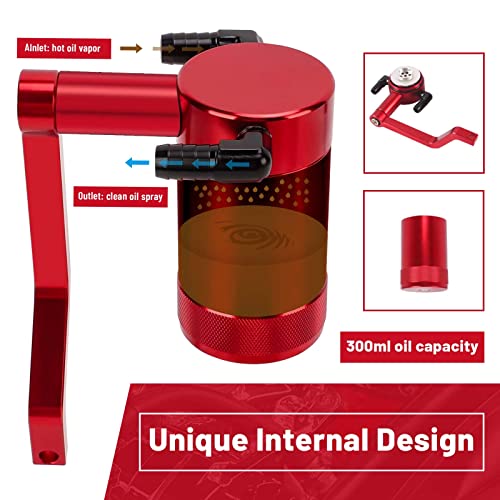 BOMLING 6.4L Billet Oil Catch Can Kit W/ New 5.7 HEMI Z-Bracket Technology Compatible with 2011-2021 Dodge Charger Challenger Chrysler 300 Air Oil Separator,Red - Image 5
