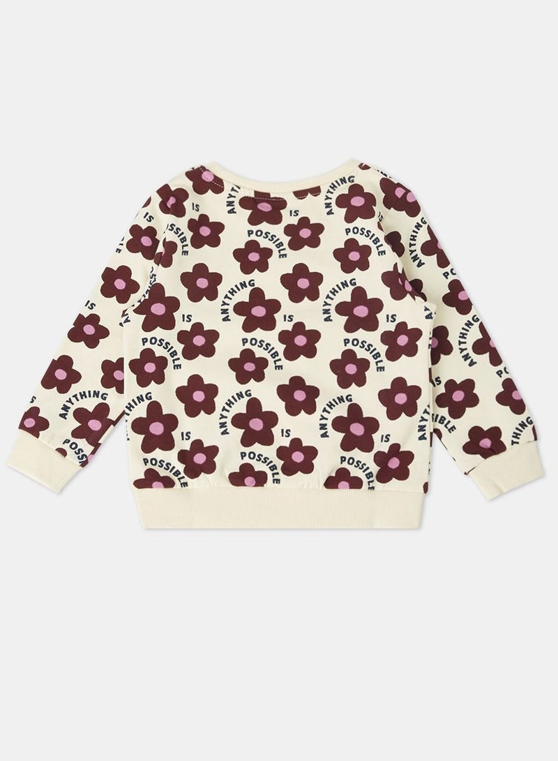 NAME IT Kids Floral Long Sleeve Sweatshirt - Image 2
