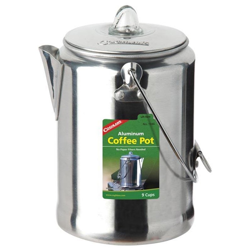 Coghlan'S 9-Cup Aluminum Coffee Pot  Silver