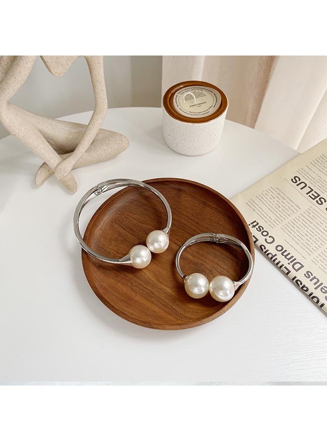 One pair Non-punchable Bunching Curtains Pearl Strap Curtain Magnet Buckle - Image 2