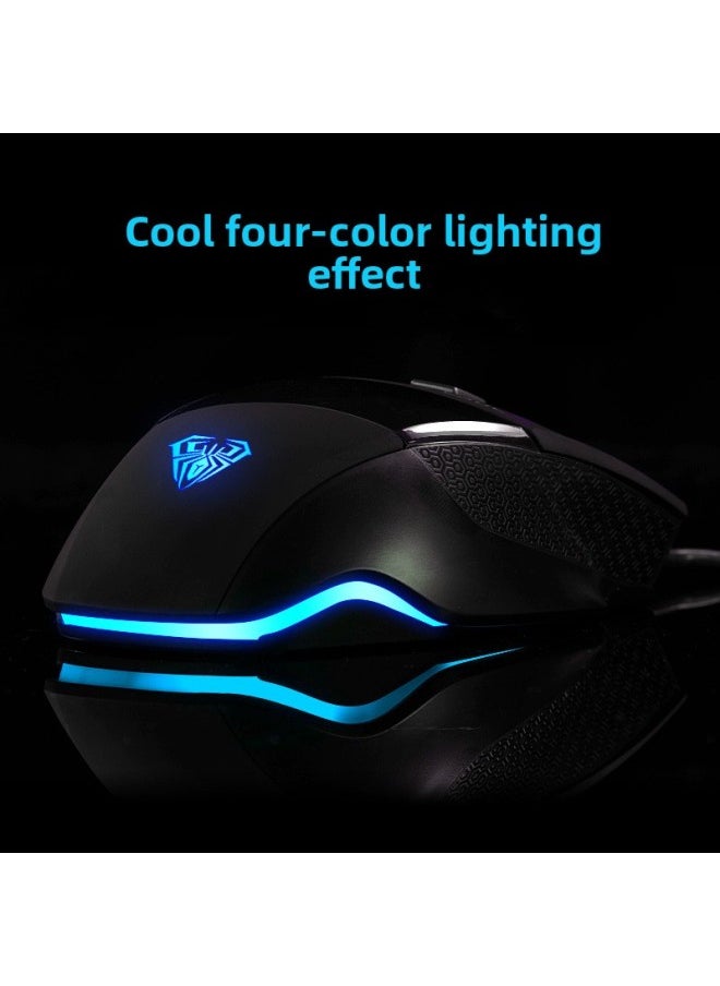 Generic - Mechanical Mouse Internet Cafe Home Computer USB Soul Slayer S1 Mouse Wired E-Sports Game 2 Office Notebook-Color:Soul Killing Ii Black With Macro Keys-Interface:Official Standard Configuration - Image 1